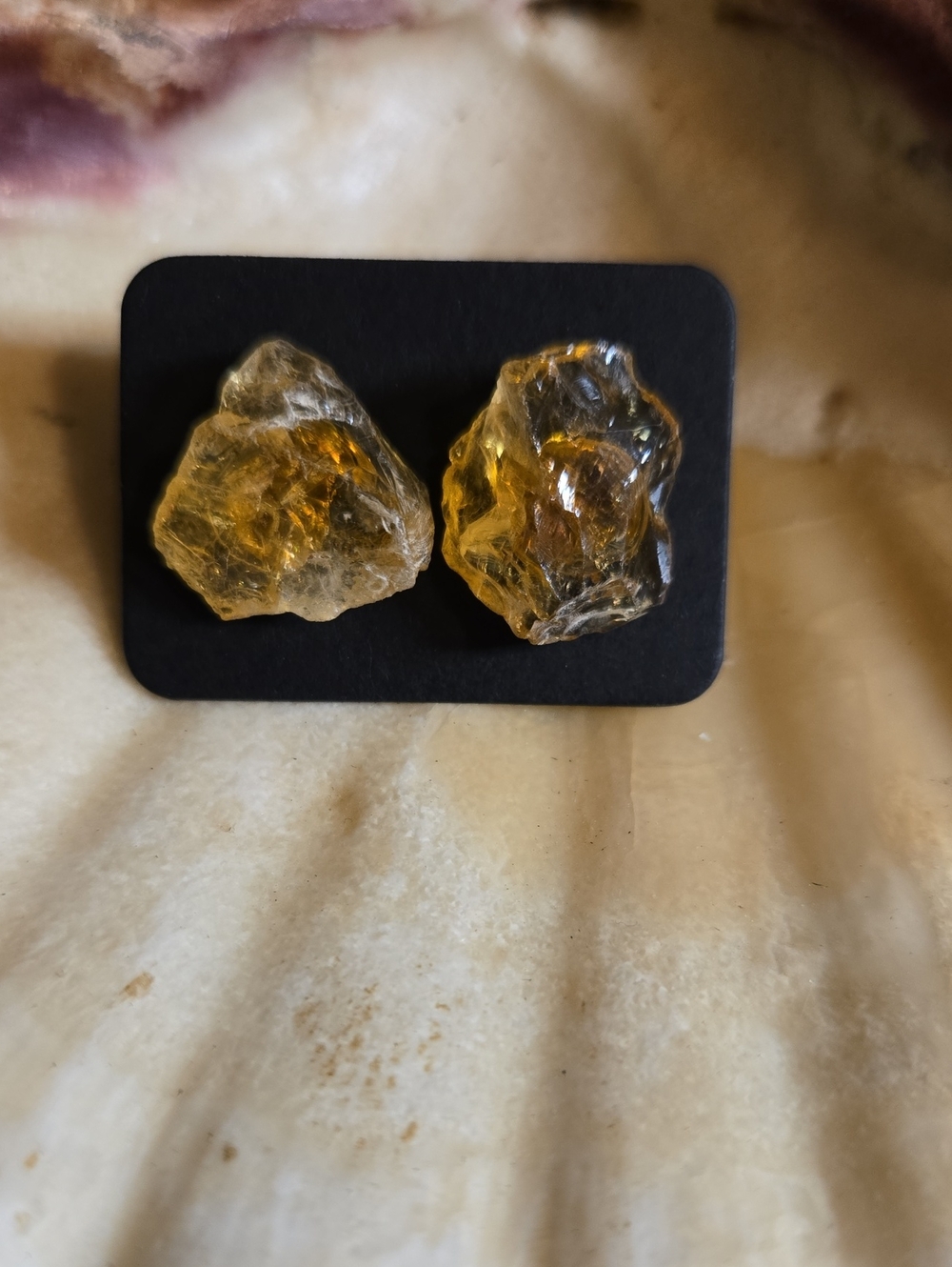 Raw Citrine Stud Earrings: A